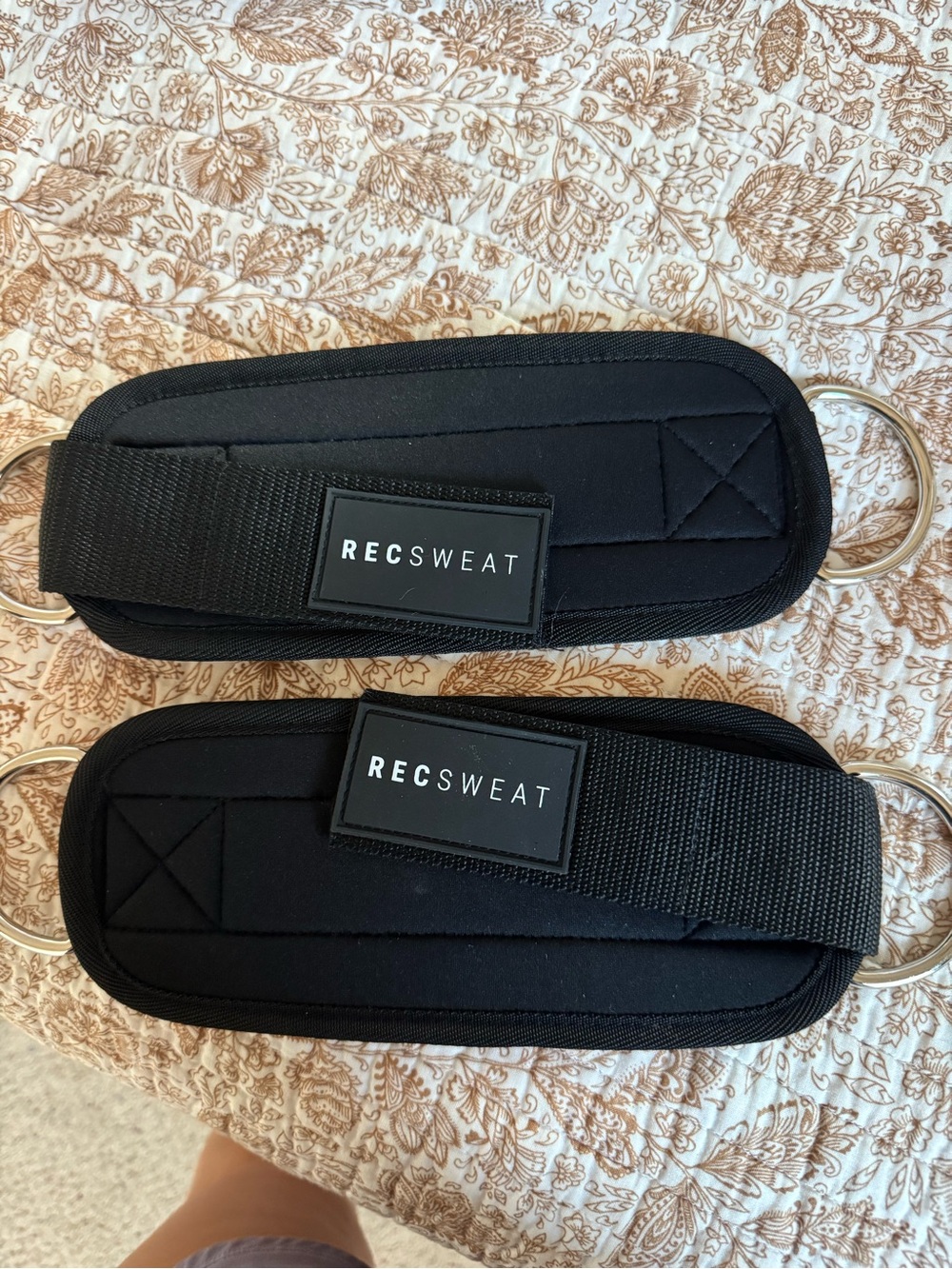 Rec sweat Black Ankle Straps for Cable Machines - Pair
